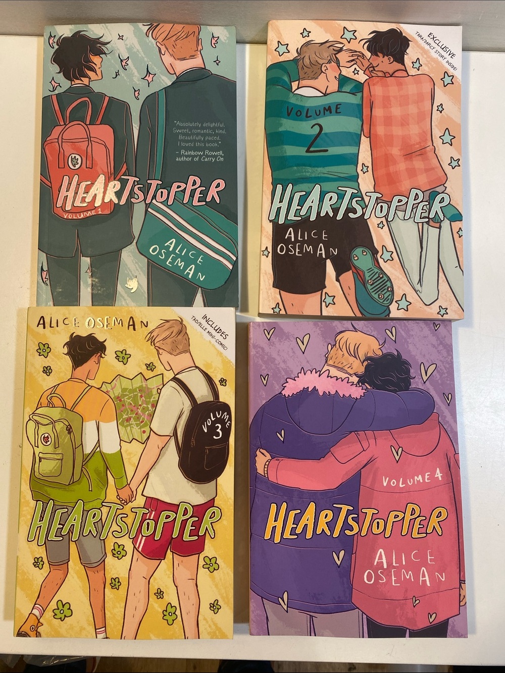 Heartstopper Volumes 1-4 by Alice Oseman - Pastel Multi-Color Set
